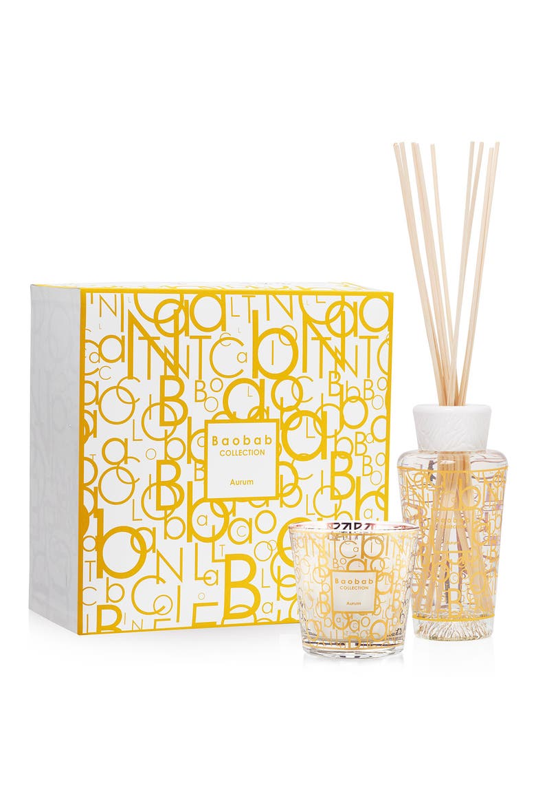 My First Baobab Aurum Candle & Diffuser Set, Main, color, GOLD