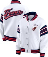 WEAR by Erin Andrews Women's WEAR by Erin Andrews White/Navy Indiana Fever Full-Snap Fleece Sweatshirt Jacket