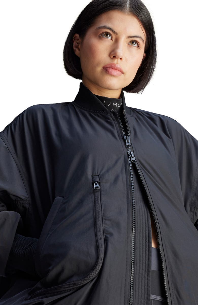 adidas Stella McCartney Bomber Jacket, Alternate, color, Black