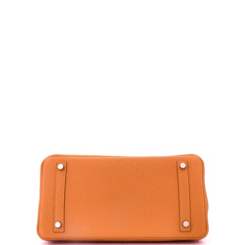 Pre-owned Hermes  Hermes Birkin Handbag Orange Clemence With Palladium Hardware 30 In Orange