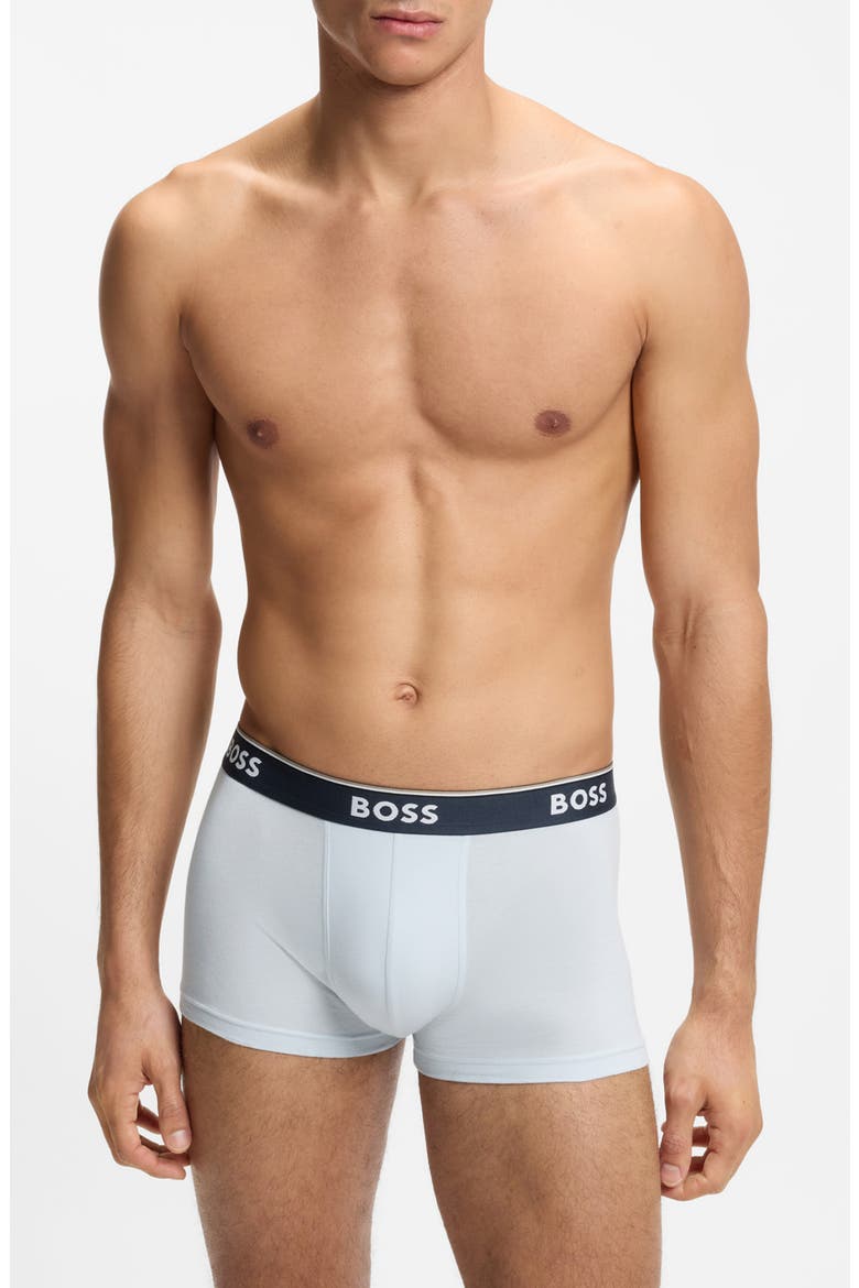 3-Pack Stretch Cotton Trunks, Alternate, color, OPEN BLUE
