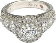 SUZY LEVIAN Sterling Silver White CZ Engagement Ring