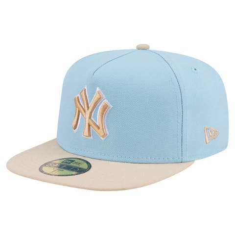 Men's New Era Light Blue/Cream New York Yankees Two-Tone Color Pack A-Frame 59FIFTY Fitted Hat
