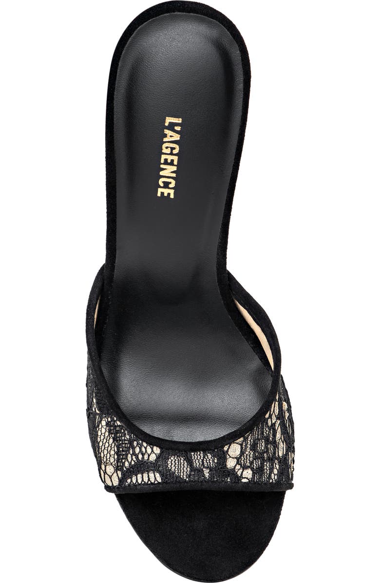 L'AGENCE Avery Slide Sandal, Alternate, color, Black Lace