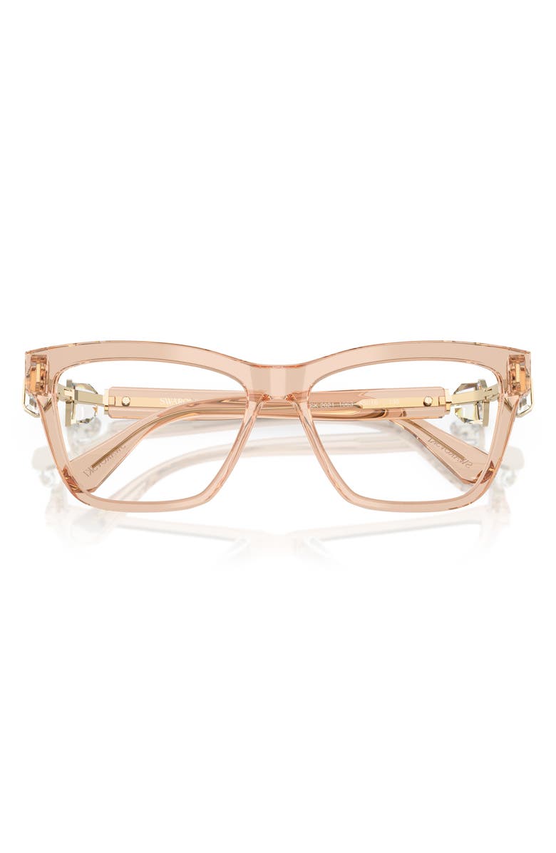 Swarovski 55mm Square Optical Glasses, Alternate, color, Beige