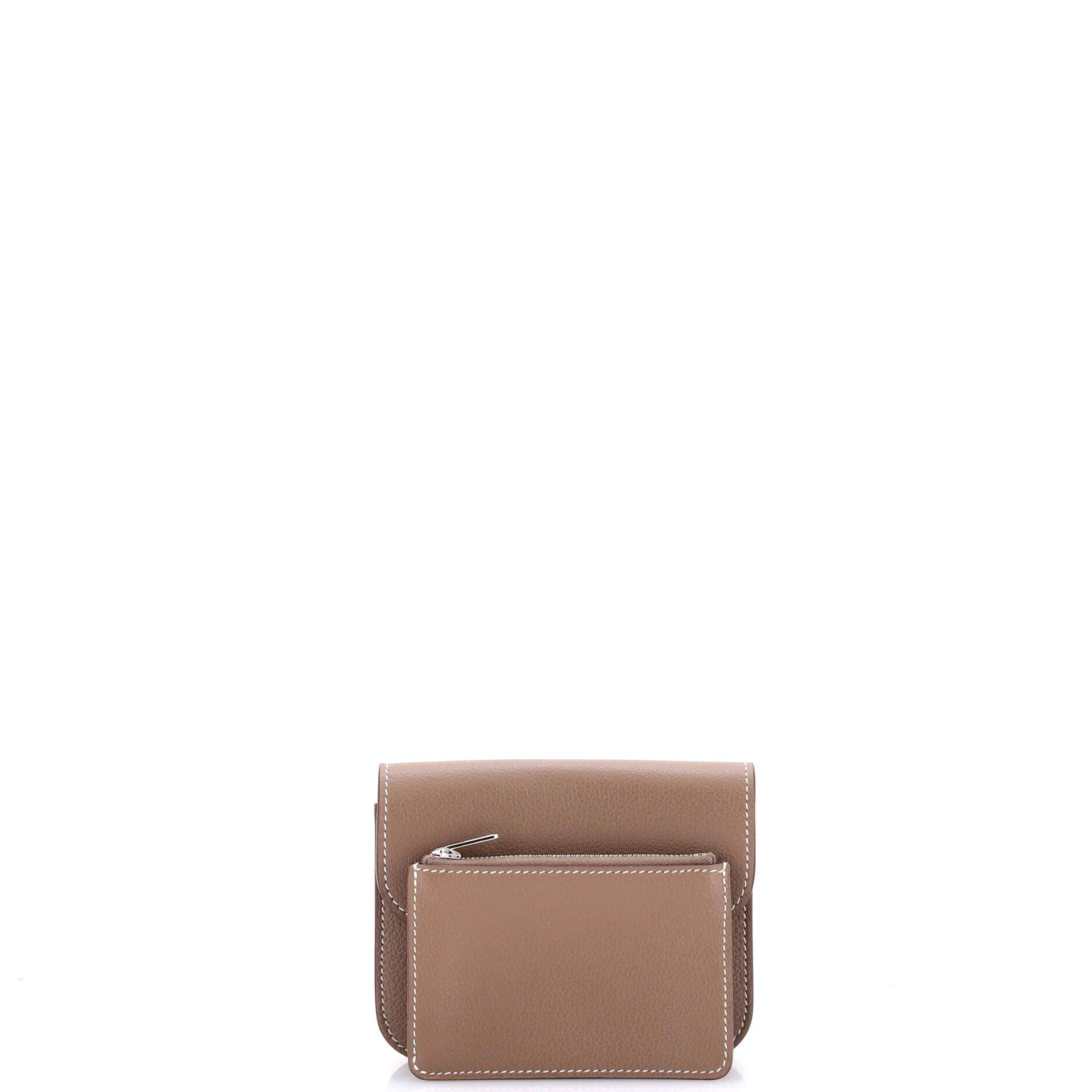 Pre-Owned Hermes Constance Slim Wallet Evercolor, Alternate, color, Etoupe