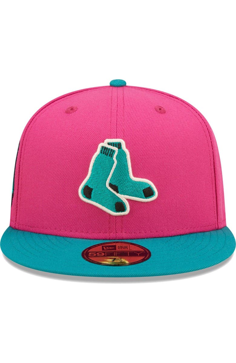 New Era Men's New Era Pink/Green Boston Red Sox Cooperstown Collection 1999 MLB All-Star Game Passion Forest 59FIFTY Fitted Hat, Alternate, color,