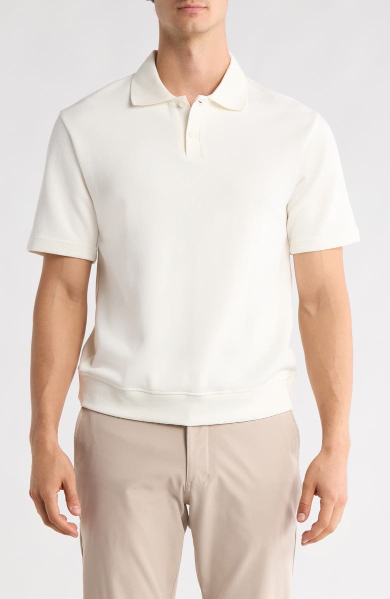 DENIM AND FLOWER Regular Fit Cotton Polo, Main, color, Off White