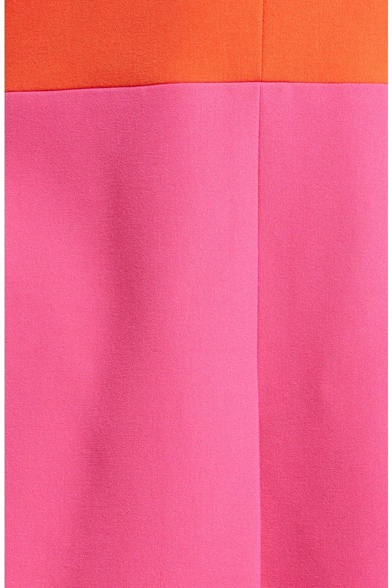 Colorblock Peak Lapel Blazer, Alternate, color, TOMATO/ HOT PINK