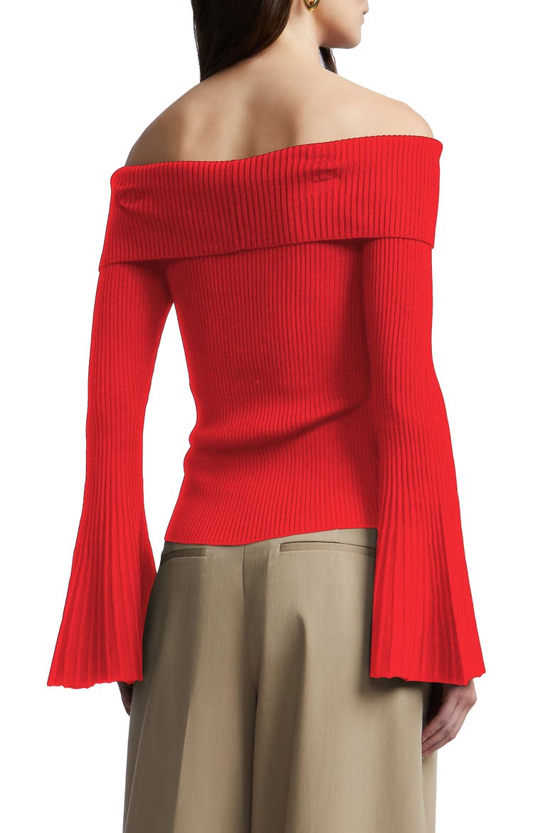 Sierra Off the Shoulder Sweater, Alternate, color, CORAL