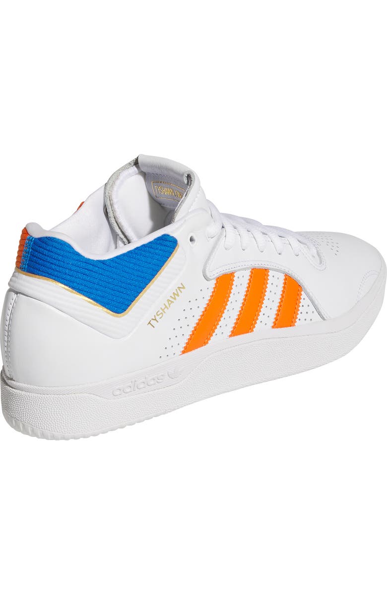 adidas Tyshawn Skateboarding Sneaker, Alternate, color, White/ Orange/ Blue Bird