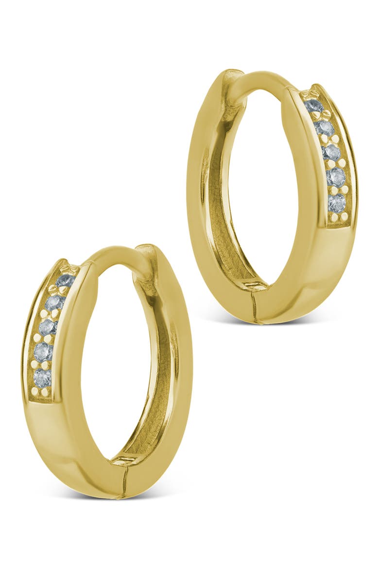 Desiree Pavé Huggie Hoop Earrings, Alternate, color, GOLD