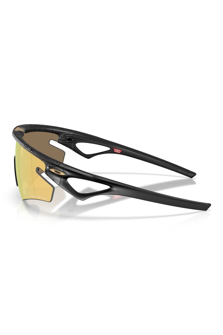 Gender Inclusive Sphaera 36mm Polarized Shield Sunglasses, Alternate, color, MATTE BLACK SPLATTER