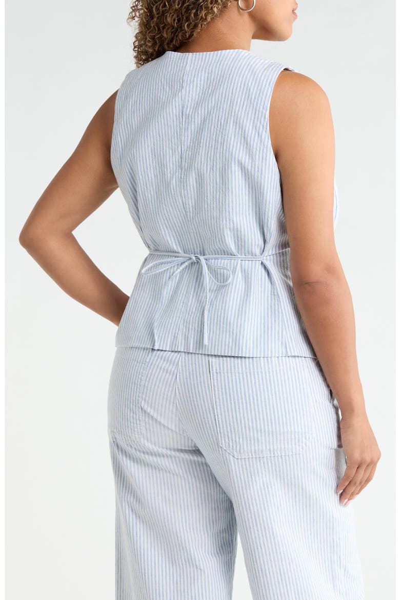 Front Button Vest, Alternate, color, IVORY- BLUE JANE STRIPE