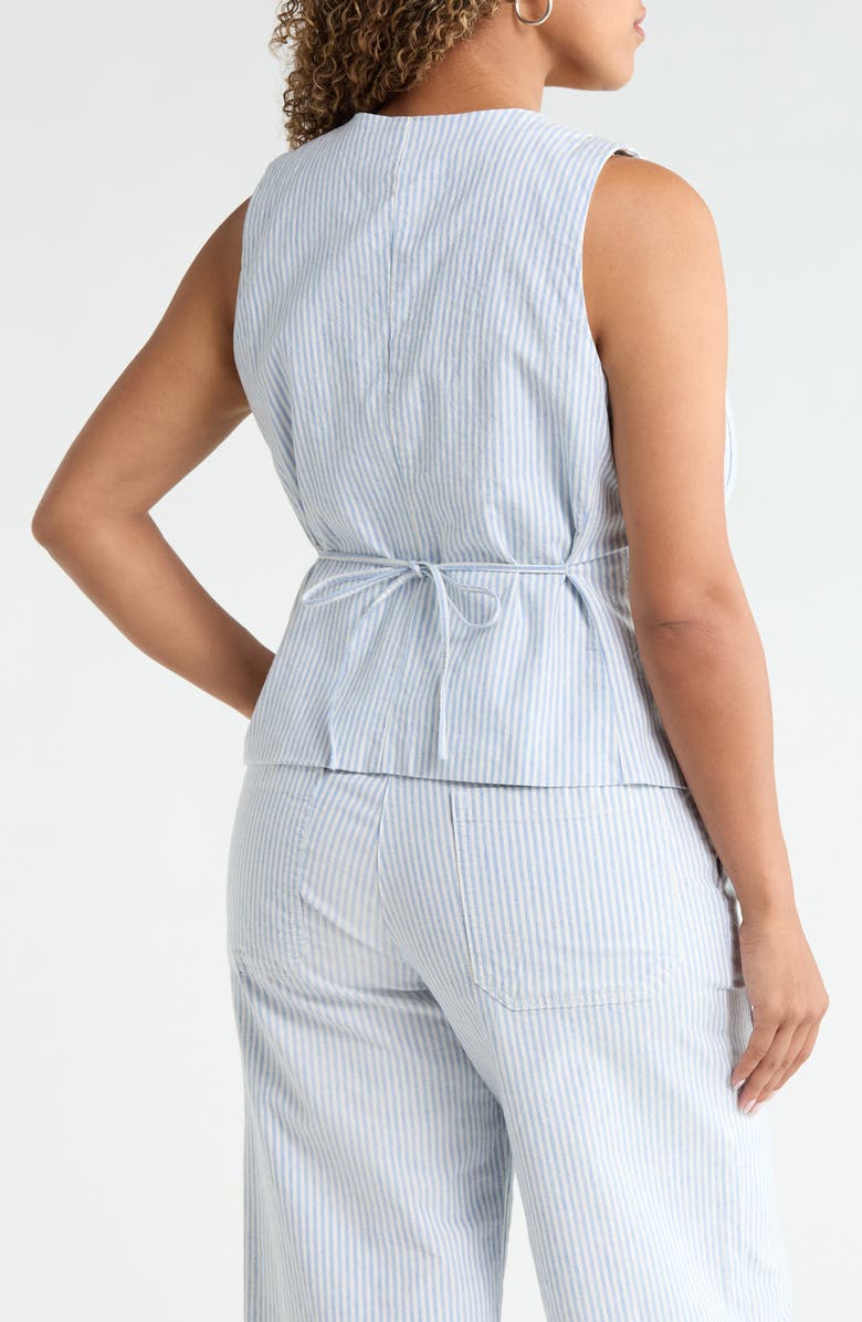 Caslon<sup>®</sup> Front Button Vest, Alternate, color, Ivory- Blue Jane Stripe
