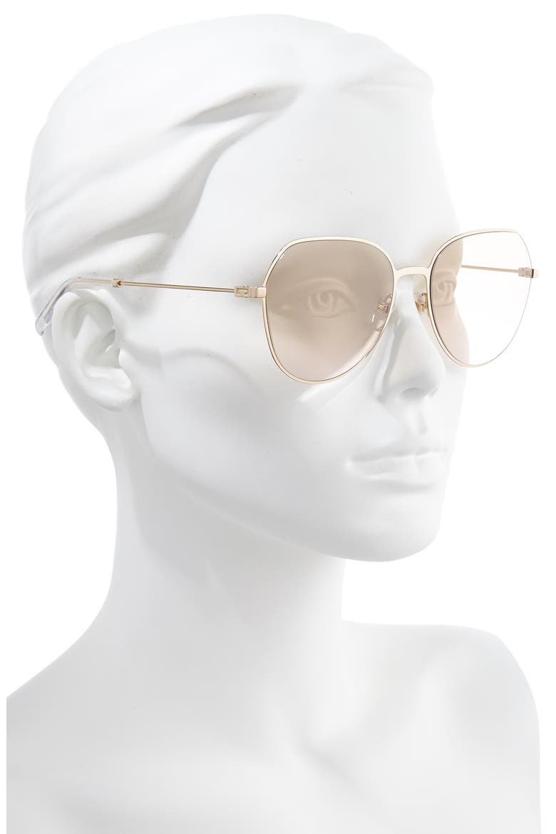 60mm Gradient Sunglasses, Alternate, color, GOLD/ BROWN PINK