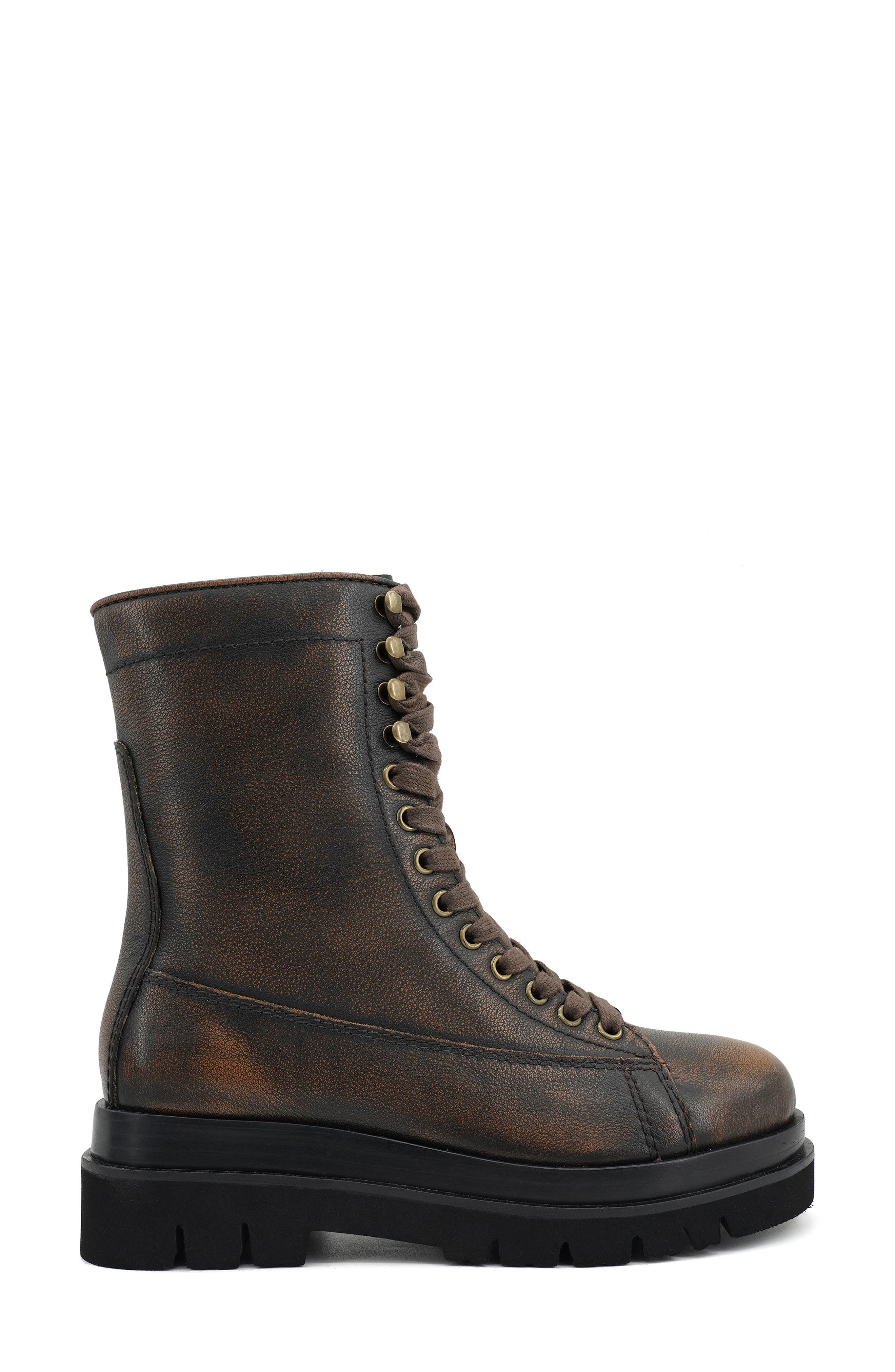 Eleanor Platform Bootie, Alternate, color, BROWN LEATHER