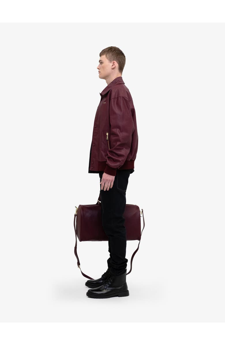 PLACE OF ELMS RED DIAMOND LEATHER BOMBER, Alternate, color, 