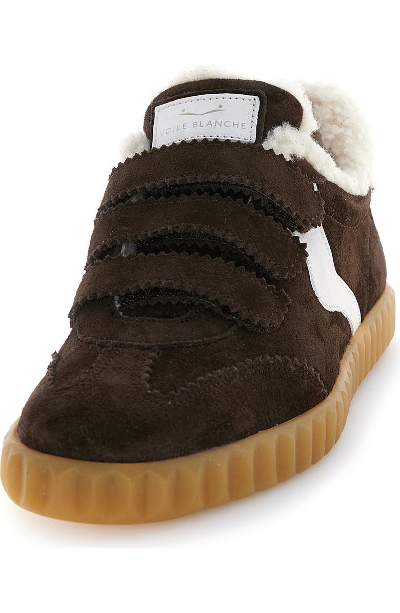 Voile Blanche Ines Faux Shearling Sneaker, Alternate, color, Dk Brown