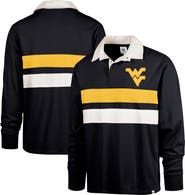 '47 Men's '47 Navy West Virginia Mountaineers Clubhouse Knox Thames Long Sleeve Rugby Polo
