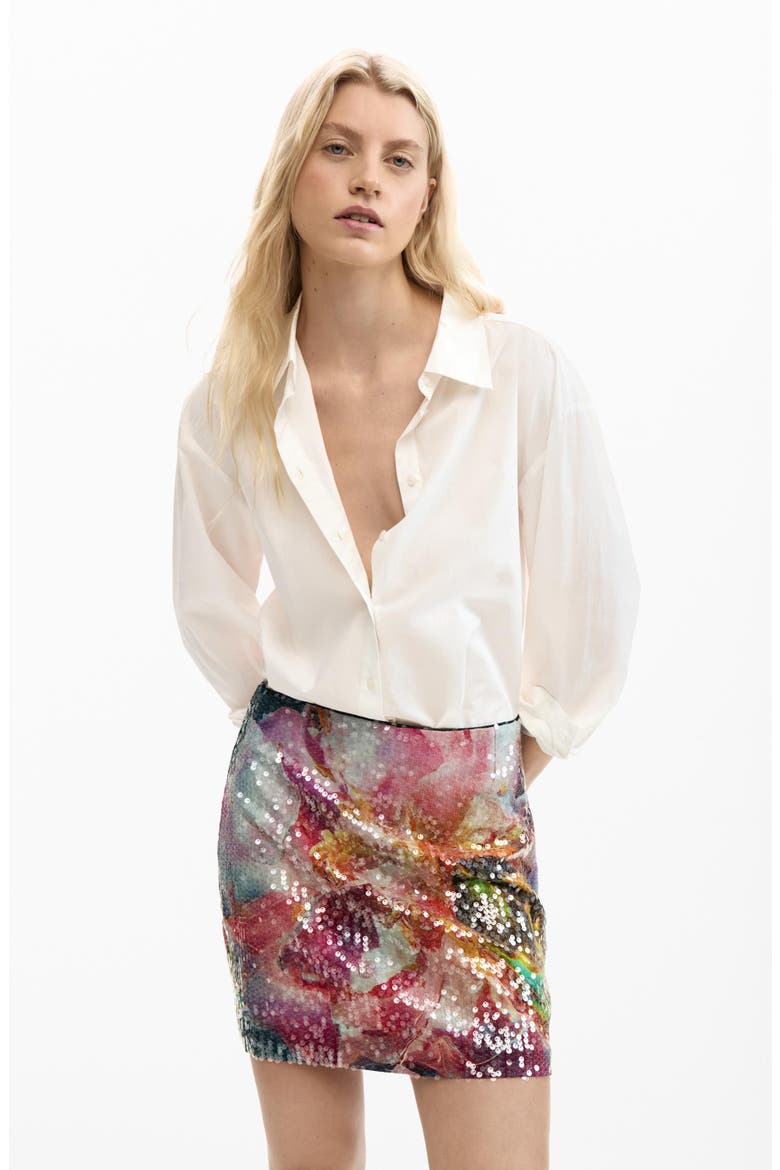 Sequin Miniskirt, Alternate, color, PINK