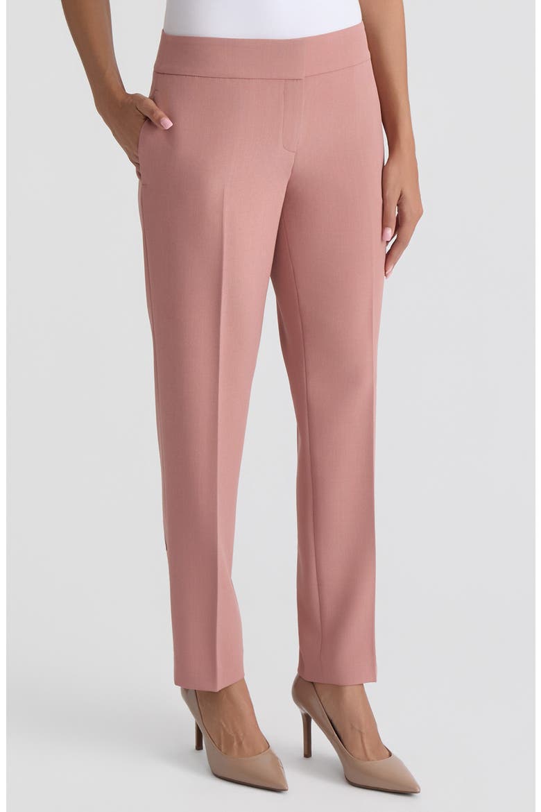 Ava Stretch Crepe Straight Leg Pants, Alternate, color, TEAROSE