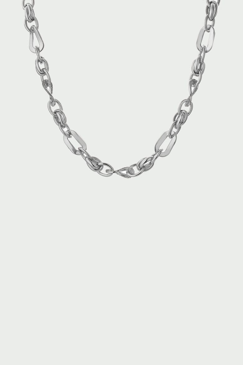Wave Chain Necklace, Main, color, Silver