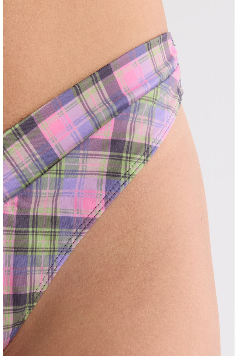 Emie High Leg V-Cut Bikini Bottoms, Alternate, color, VICTORIA PLAID
