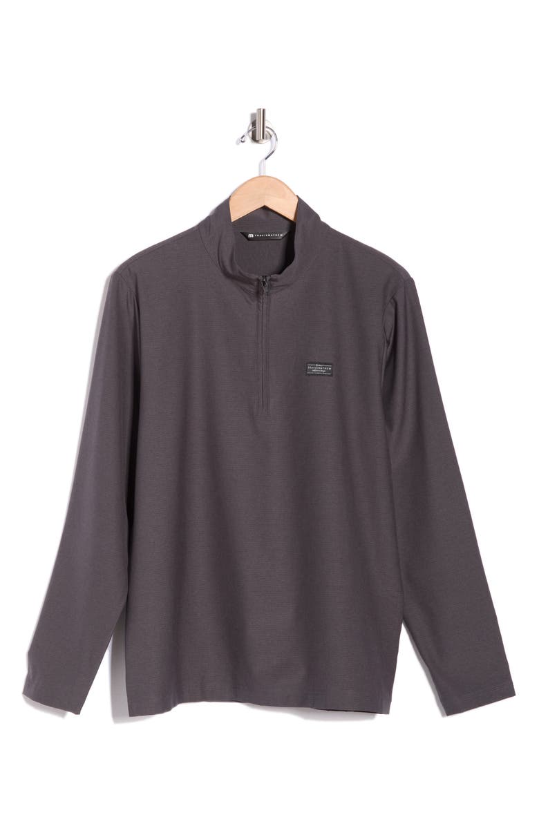 TravisMathew Flight Tracker Half Zip Pullover, Main, color, Heather Dark Grey