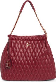 London Fog Quilted Hobo Bag