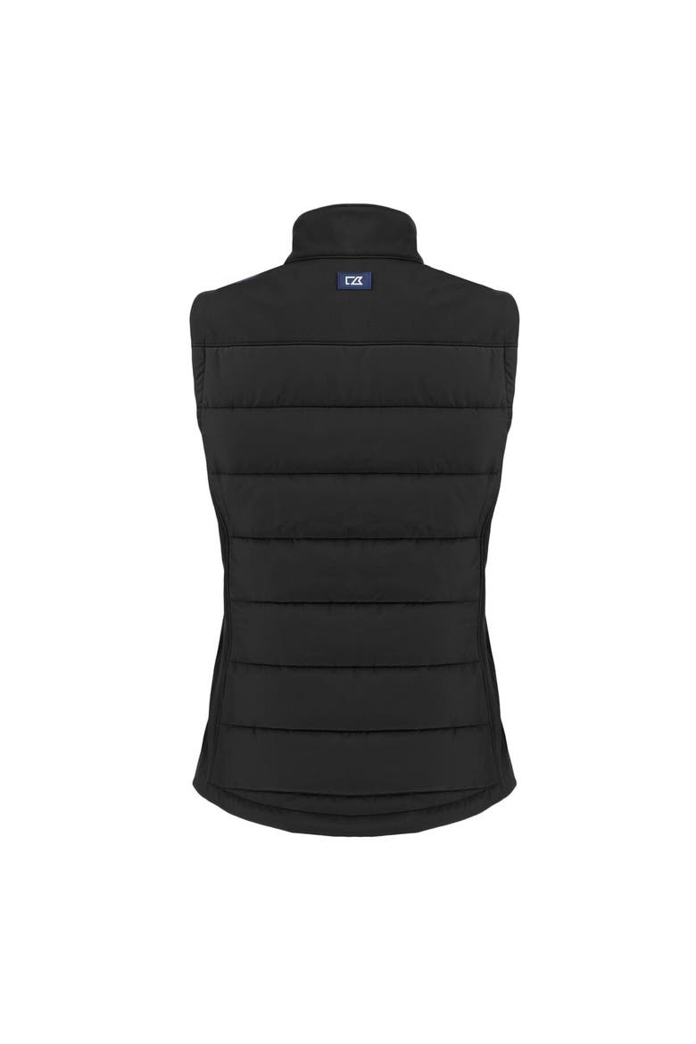 Women's Cutter & Buck Black Detroit Lions Evoke Hybrid Eco Softshell Recycled Full-Zip Vest, Alternate, color, Black