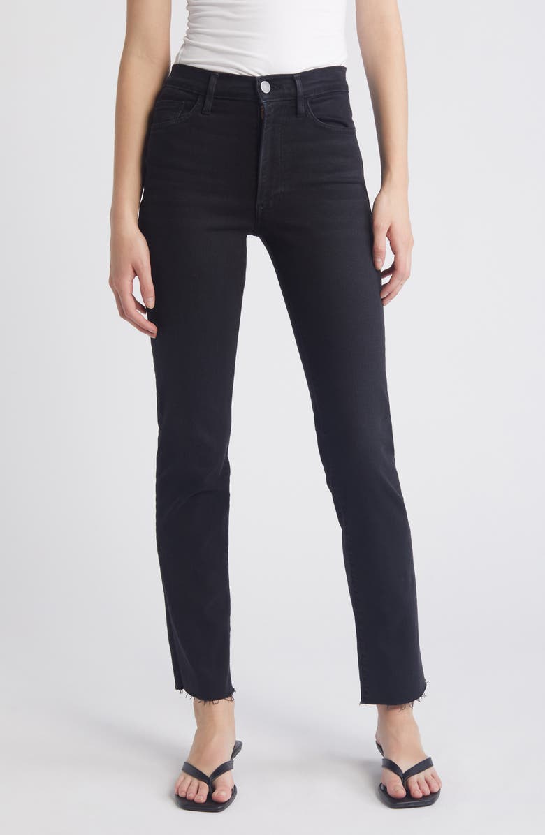 FRAME Le High Raw Hem Straight Leg Jeans, Main, color,