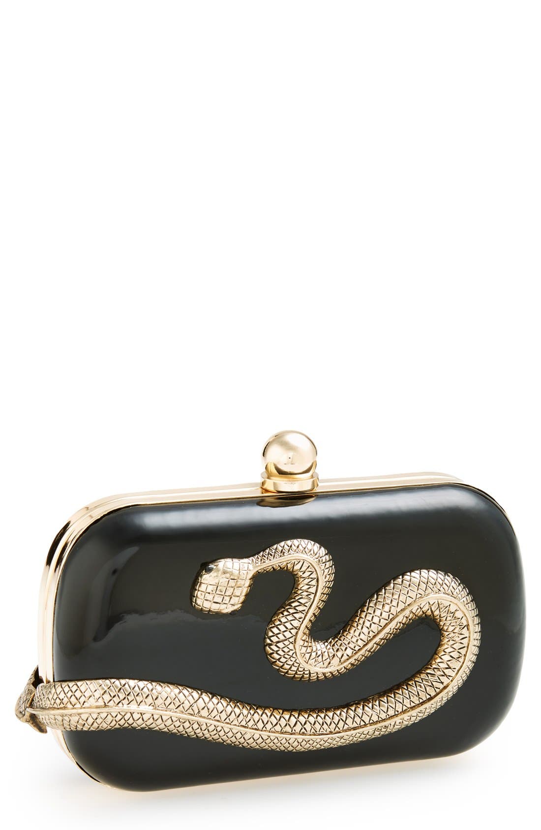 Snake Clutch, Main, color, BLACK