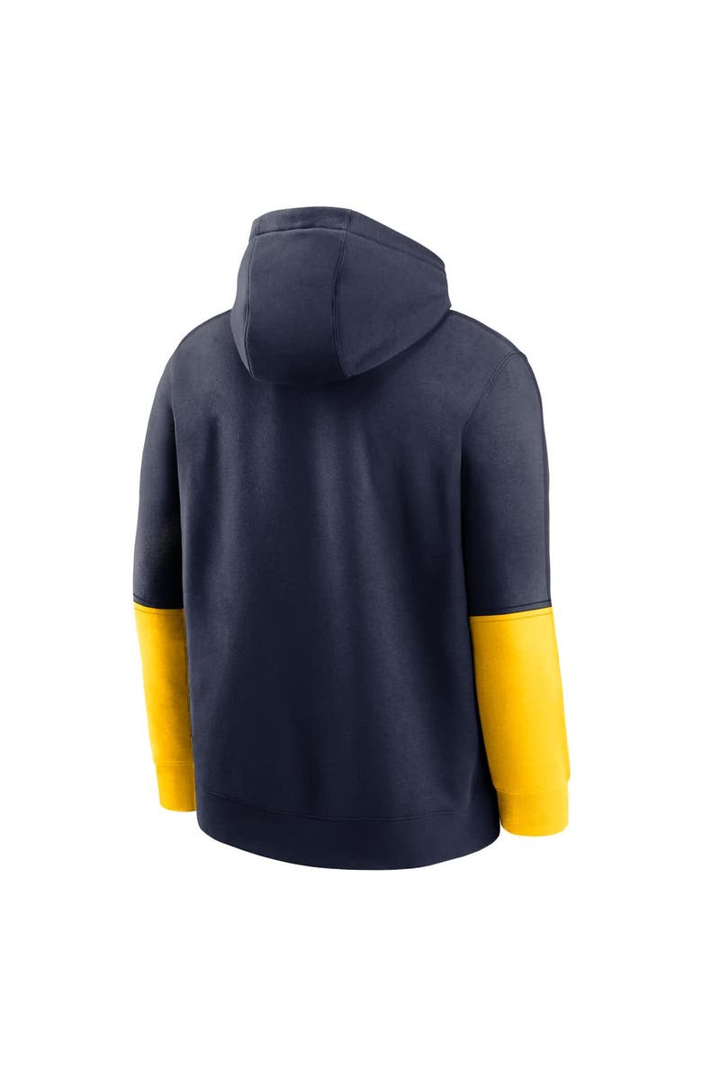 Jordan Brand Men's Jordan Brand Navy/Maize Michigan Wolverines 2024 Sideline Club Pullover Hoodie, Alternate, color, Navy