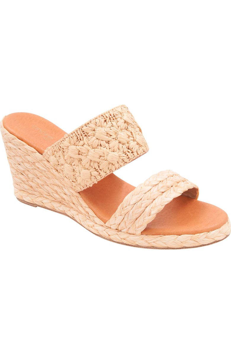 André Assous Nolita Wedge Slide Sandal, Main, color, Natural