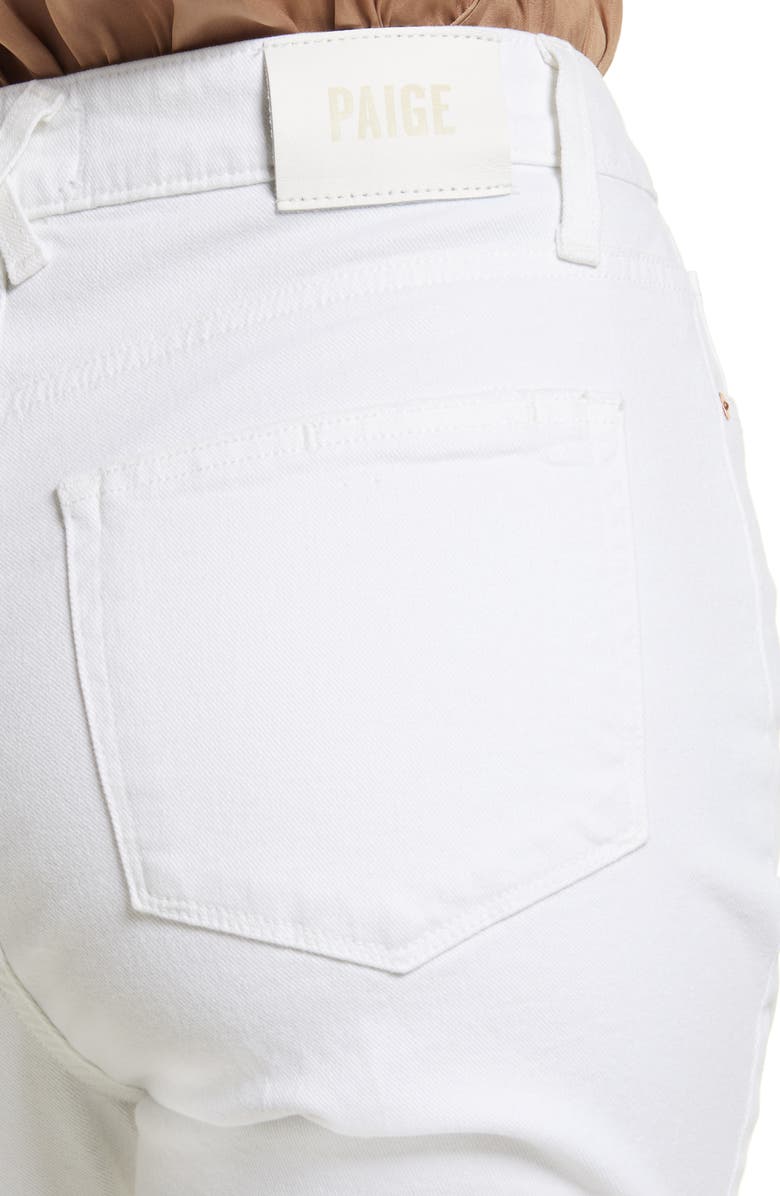 PAIGE Noella Ripped High Waist Straight Leg Jeans, Alternate, color, Soft Ecru Destructed