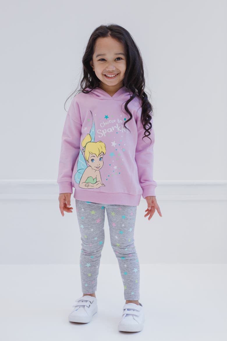 Peter Pan Tinker Bell 2-Piece Fleece Hoodie and Leggings Set, Alternate, color, Tinkerbell Pink Grey