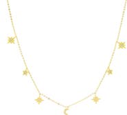 Seven Saints Heavenly Realms Moon & Stars Drop Choker Necklace