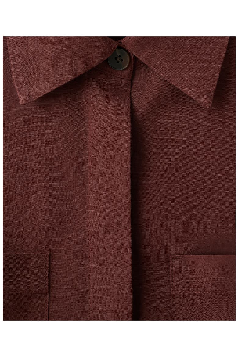 Lyocell & Linen Button-Up Shirt, Alternate, color, BURNT ORANGE