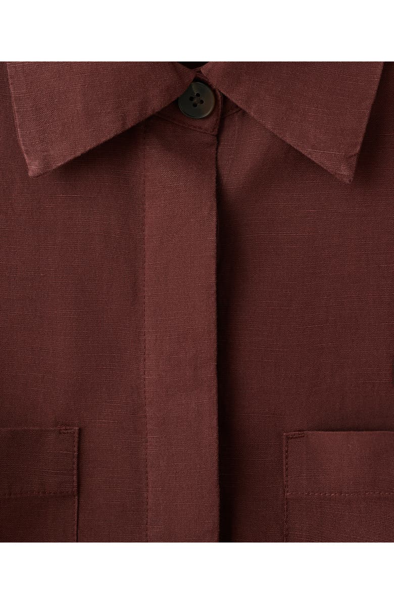 MANGO Lyocell & Linen Button-Up Shirt, Alternate, color, 