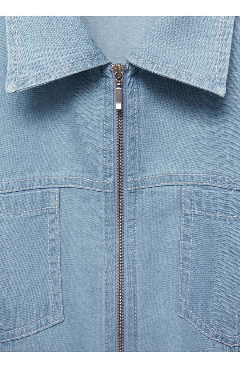 MANGO Belted Denim Minidress, Alternate, color, 