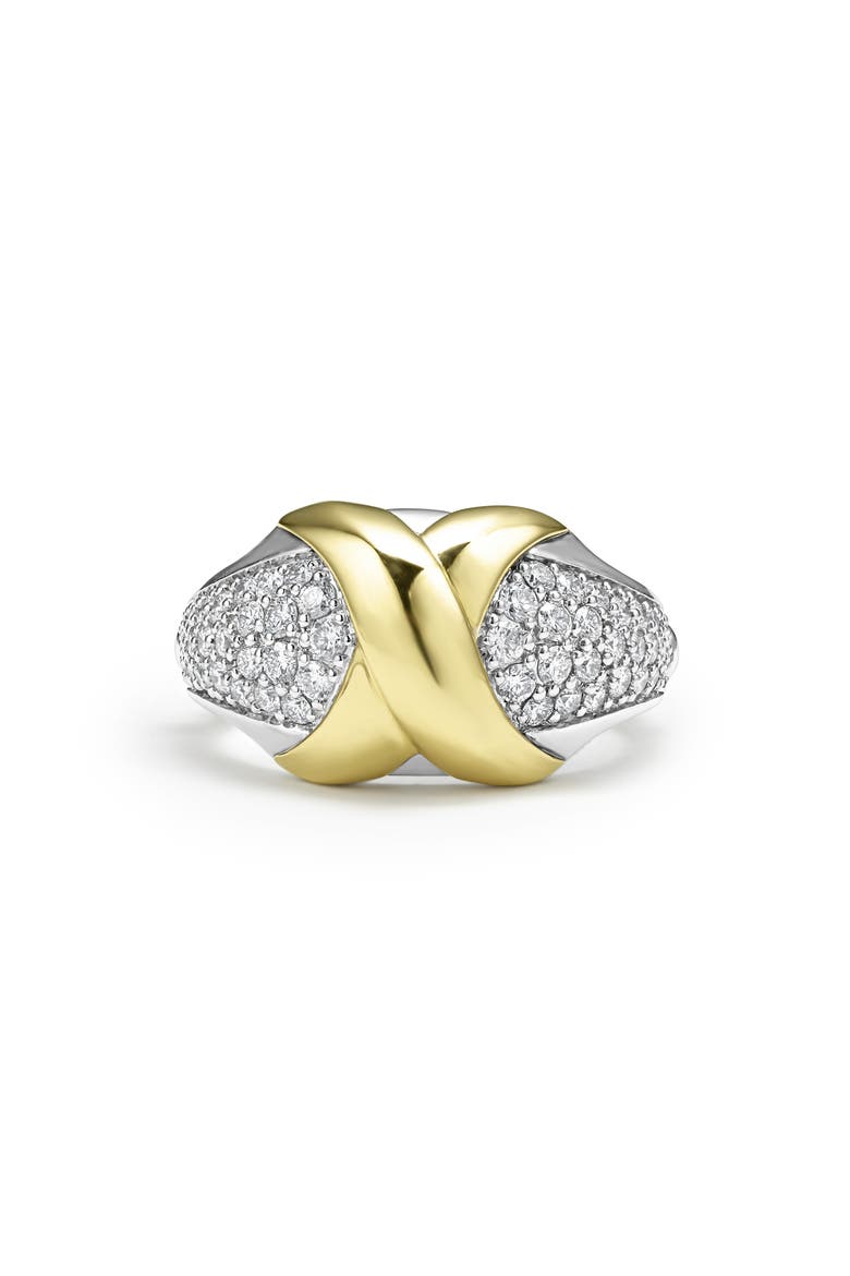 Embrace X Diamond Ring, Alternate, color, SILVER/ GOLD