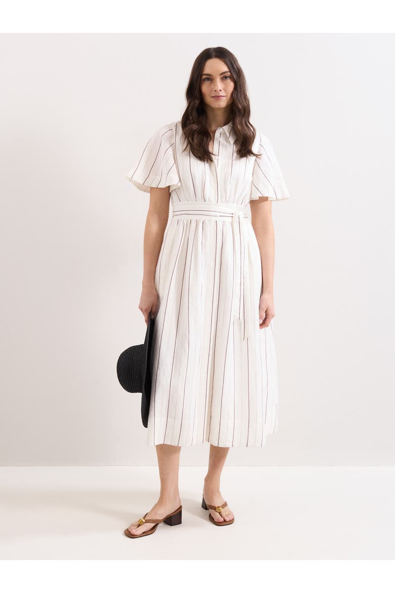 Marielle Striped Shirt Dress, Main, color, White