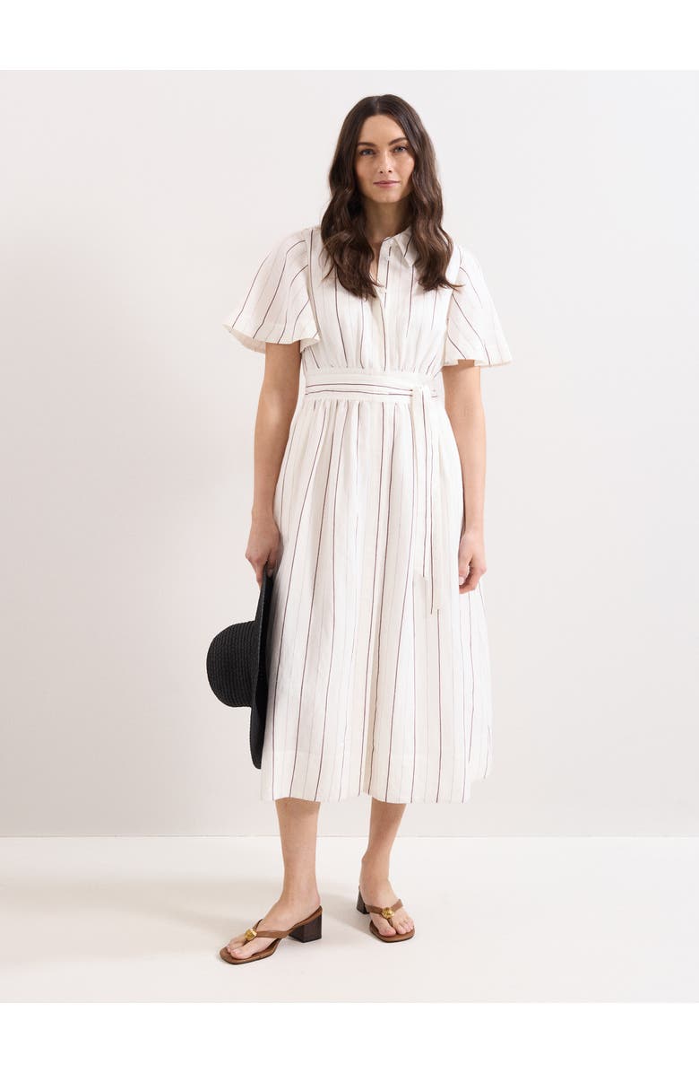 Phase Eight Marielle Striped Shirt Dress, Main, color, White