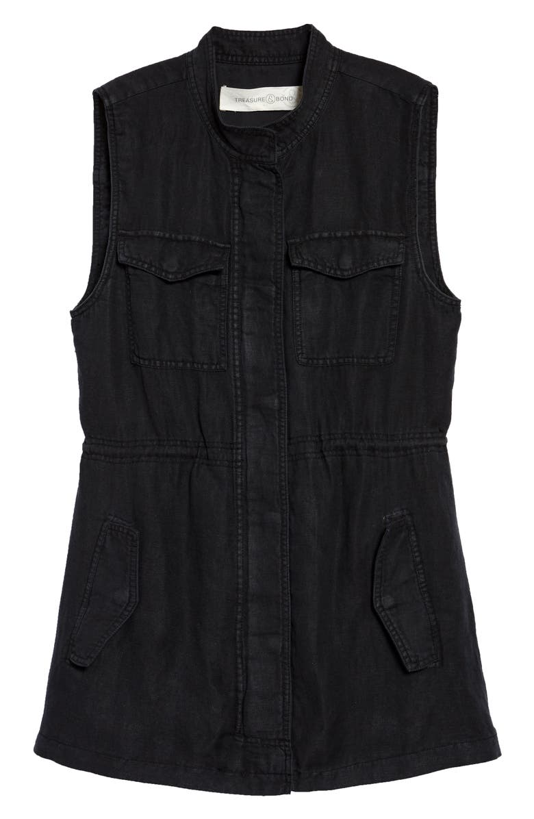 Treasure & Bond Linen Blend Utility Vest, Main, color, 
