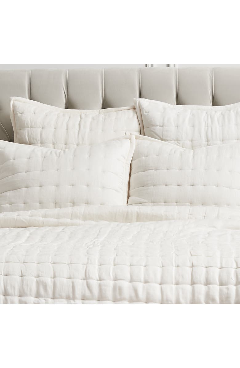 ELISABETH YORK 20" x 26" Tinsley Dove Cotton Standard Sham - Machine Washable, Alternate, color, White