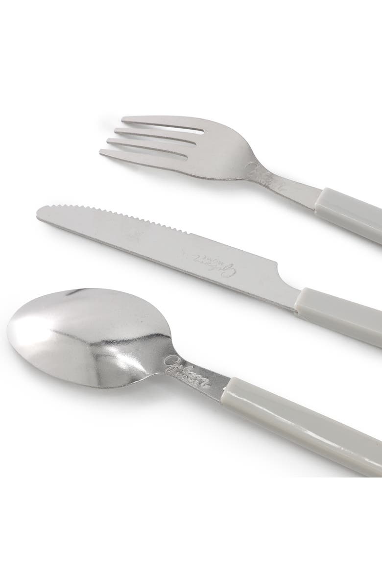 Edzelle 48 Piece Stainless Steel Flatware Set, Alternate, color, White