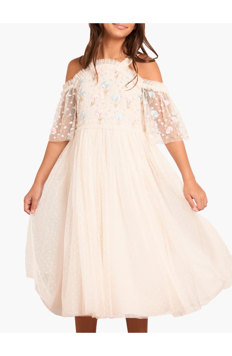 Needle & Thread Dandelion Ditsy Bodice Kids Dress, Main, color, Cream