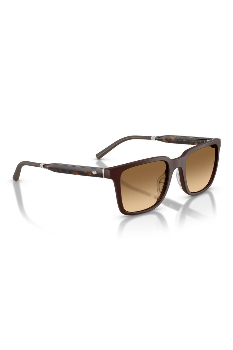 x Roger Federer Mr. Federer 55mm Polarized Rectangular Sunglasses, Alternate, color, BROWN / SADDLE GRADIENT