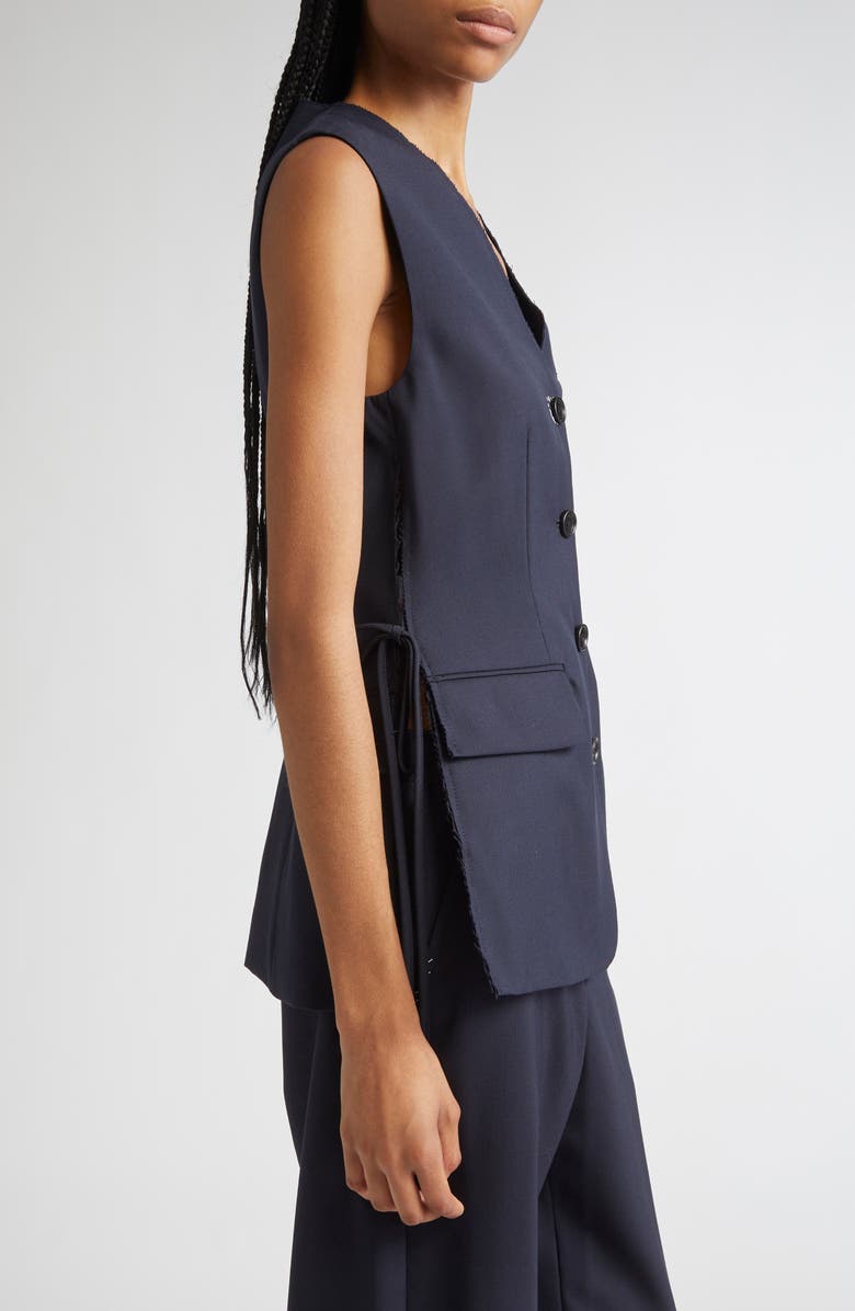 Marni Side Tie Wool Vest, Alternate, color, 00B99 Blue Black